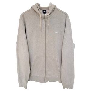 Nike Hoodie Mens XXL Gray Full Zip Sweatshirt Swoosh Basic Athletic Casual